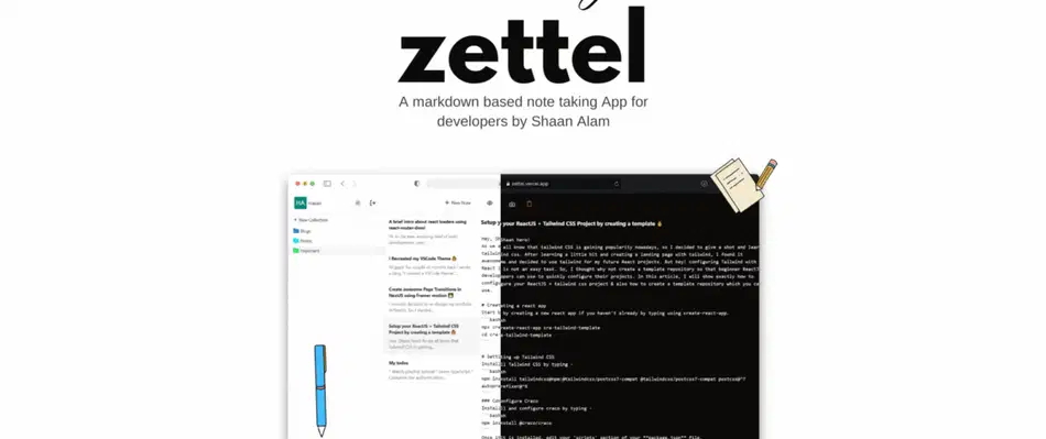 Introducing Zettel: A Markdown based note taking application for developers